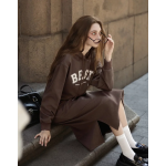 A hooded long-sleeved dress