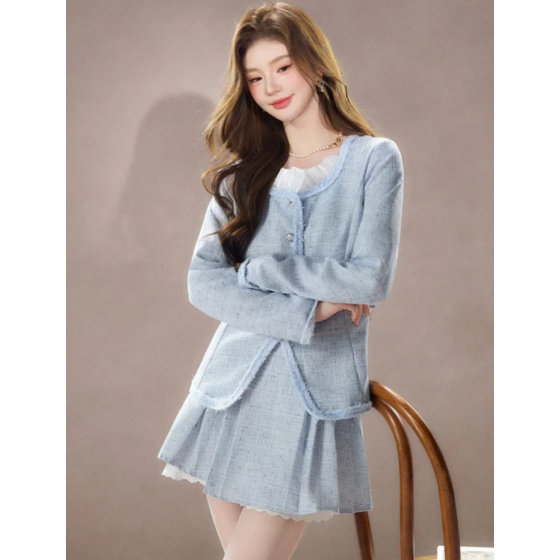 韓系千金藍色套裝
