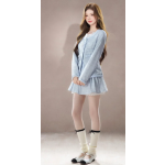 A blue Korean-style heiress suit