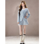 A blue Korean-style heiress suit