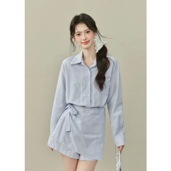 藍色polo領襯衫連衣裙