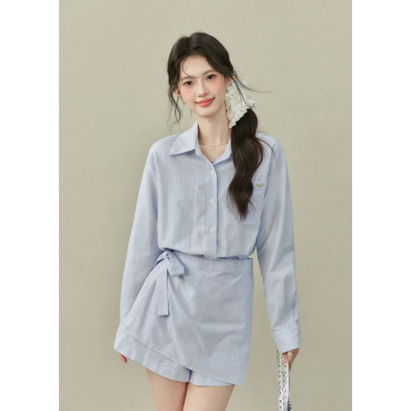 藍色polo領襯衫連衣裙