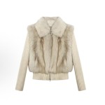 Silver fox hat patchwork knitted high-end top coat